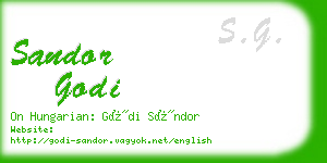 sandor godi business card